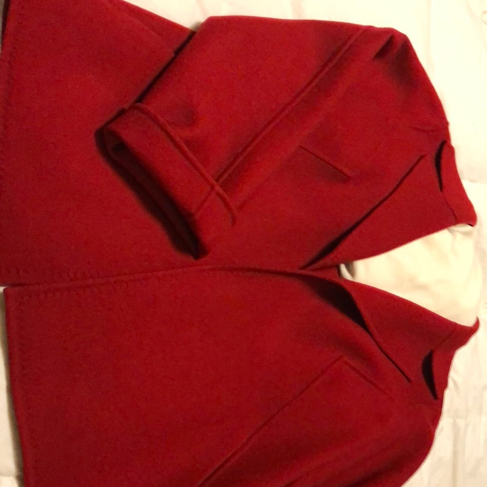 Red boiled wool jacket